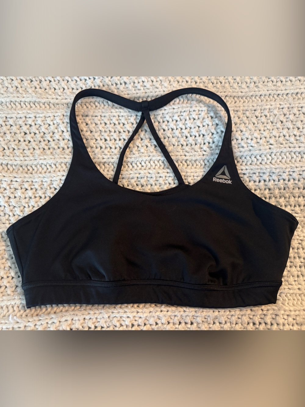 Reebok Black Strappy Racerback Sports Bra